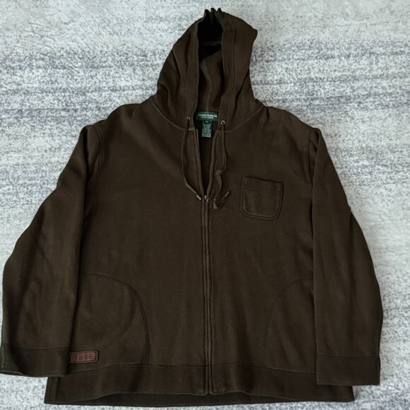 Vintage Ralph Lauren jeans co. Army green zip up hoodie sz XL grunge 90s - Picture 1 of 7